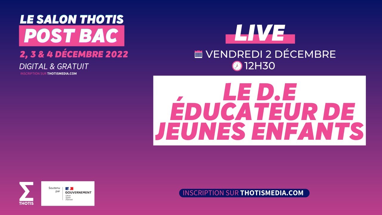 Le D.E Éducateur Jeunes Enfants (Diplôme d'État) - Thotis