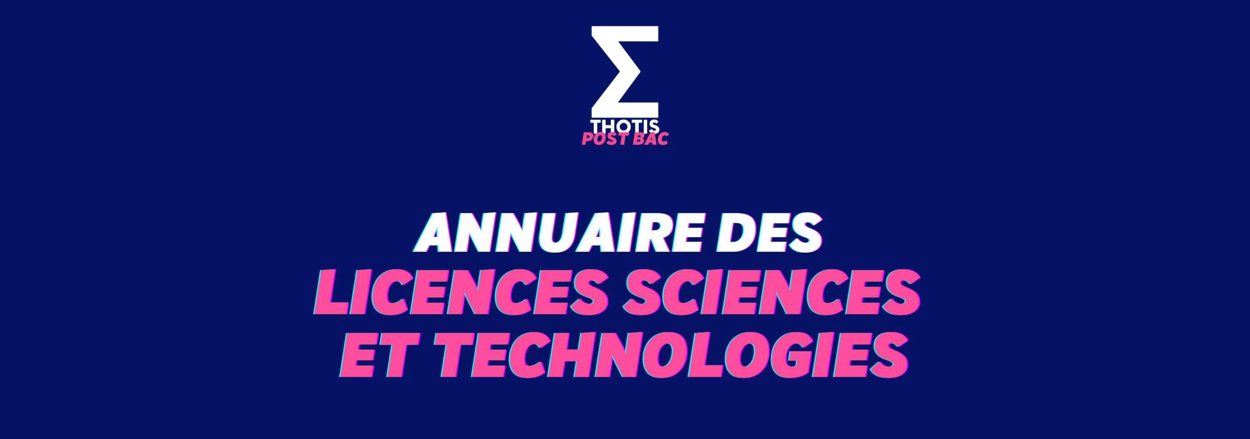 Annuaire licences Sciences et technologies
