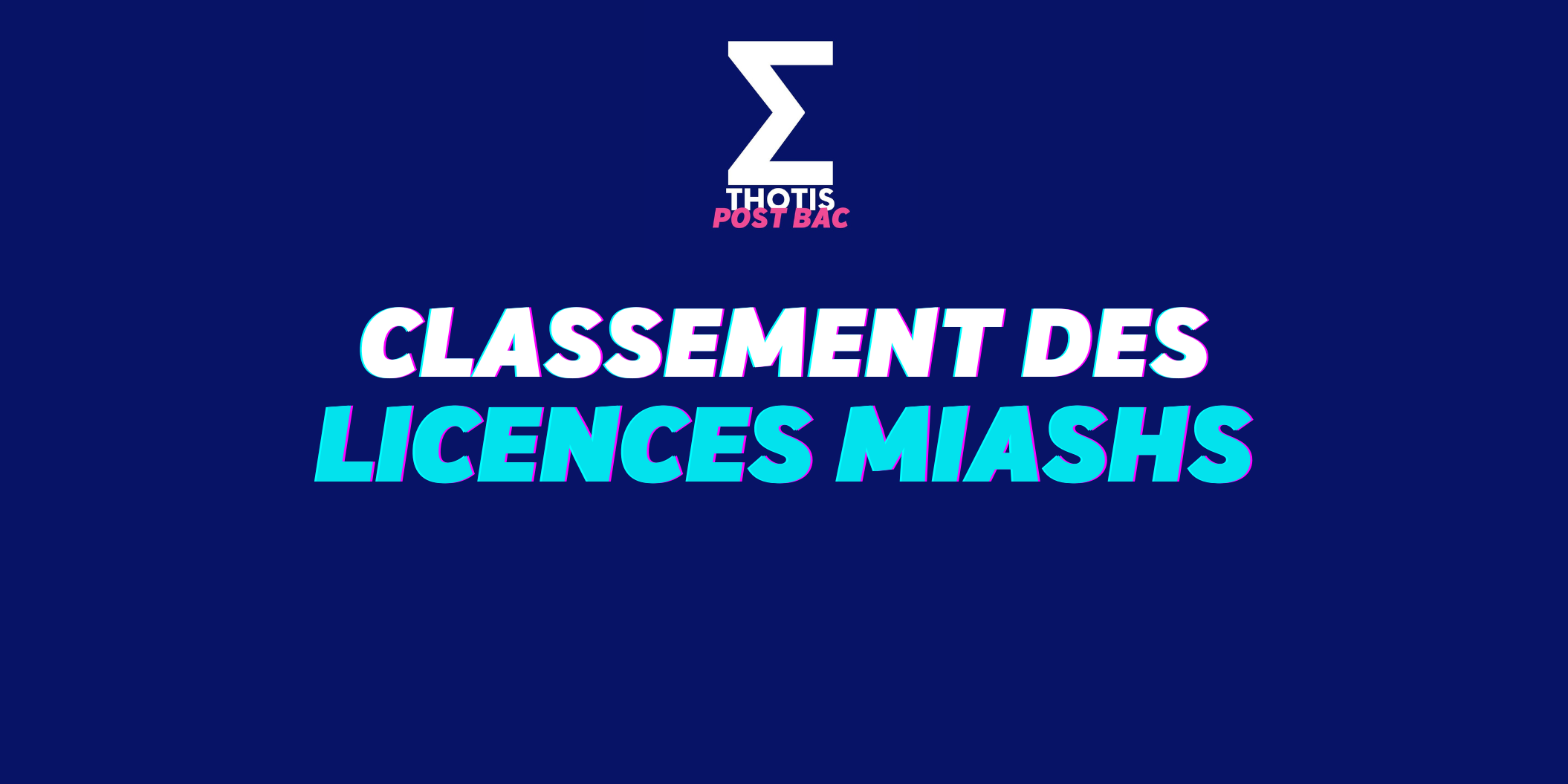 Classement des licences MIASHS