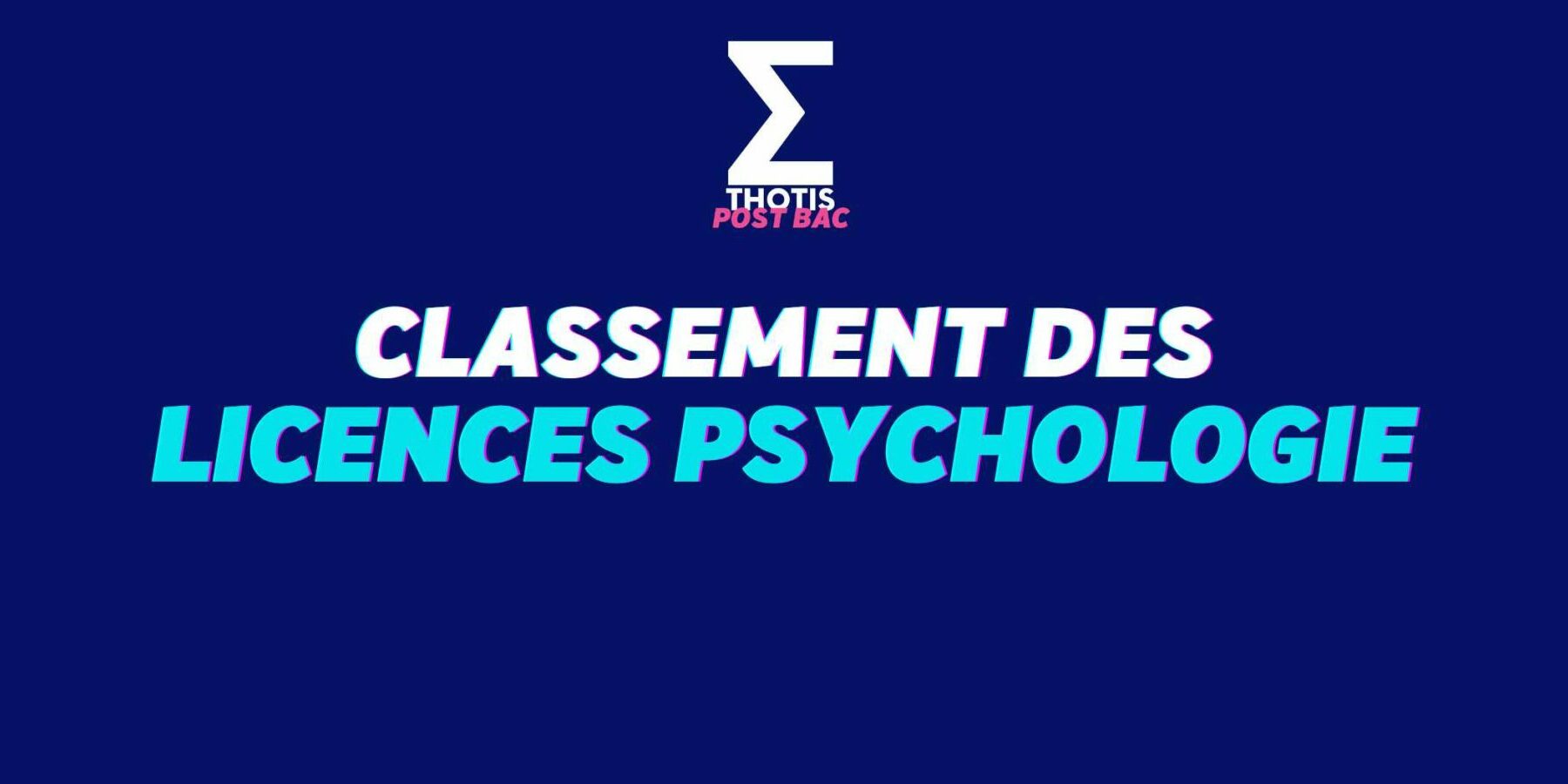 Le Classement Thotis Des Licences Psychologie Thotis 