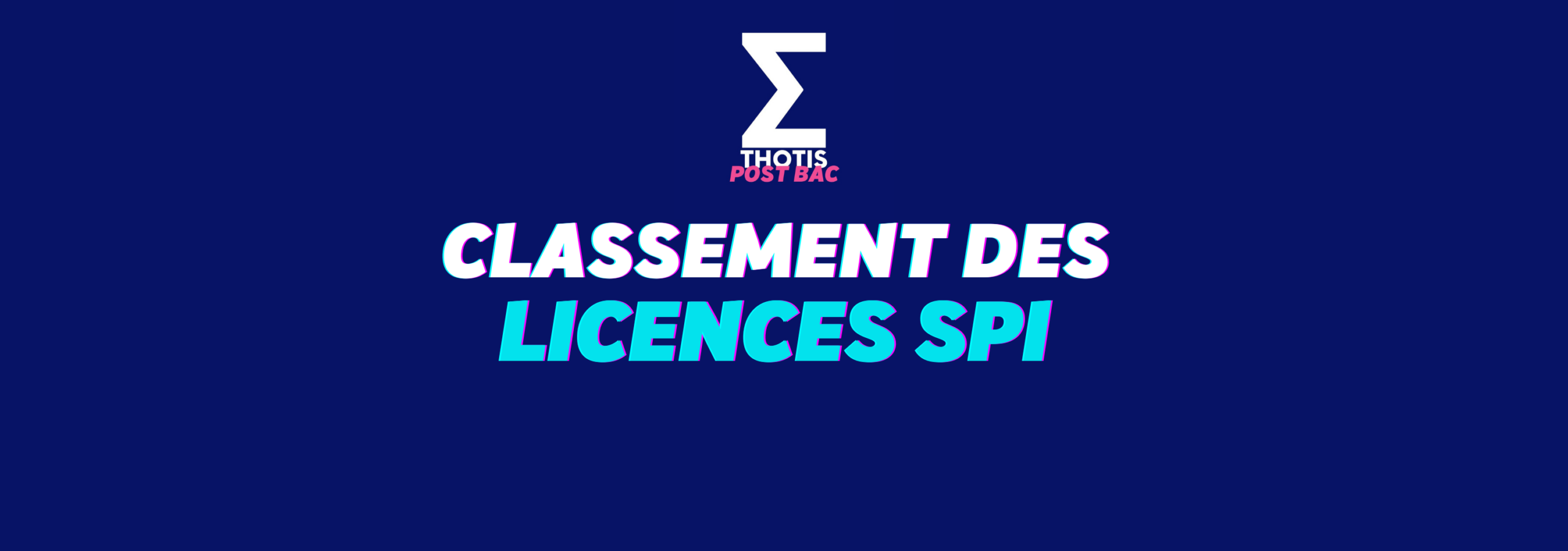 Le Classement Thotis Des Licences Sciences Pour L’ingénieur (SPI) En ...