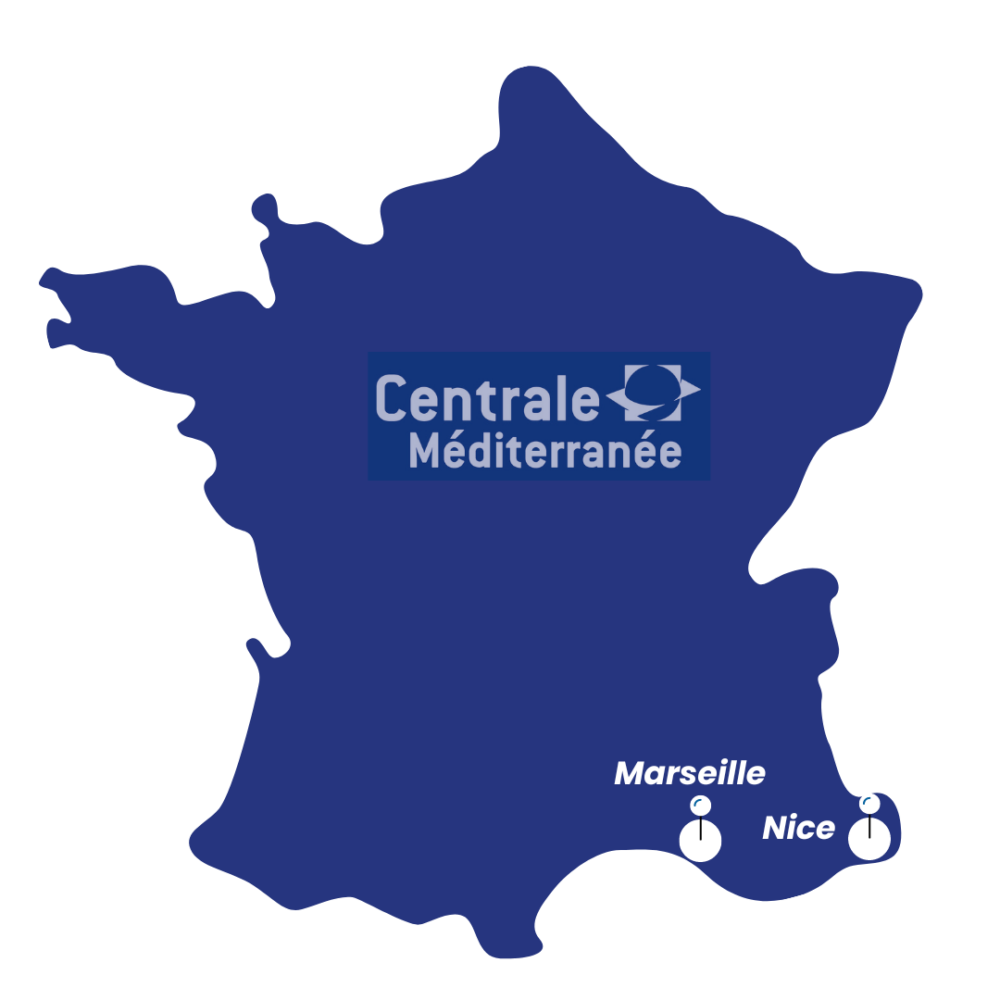 carte des campus centrale méditerranée