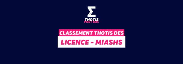 Classement Thotis - Licence MIASHS