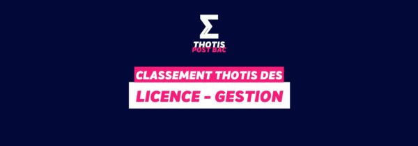 Classement Thotis - Licence Gestion
