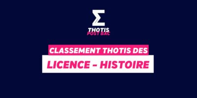 Classement Thotis - licence histoire