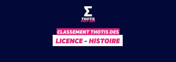 Classement Thotis - licence histoire