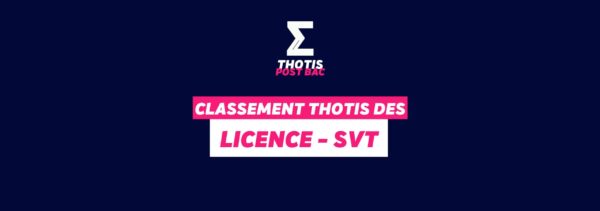 Classement Thotis - Licence SVT