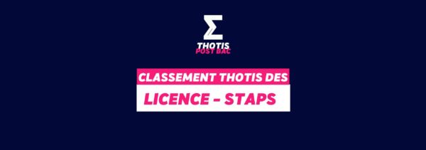 Classement Thotis - Licence STAPS