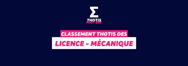 Classement Thotis - Licence Mécanique
