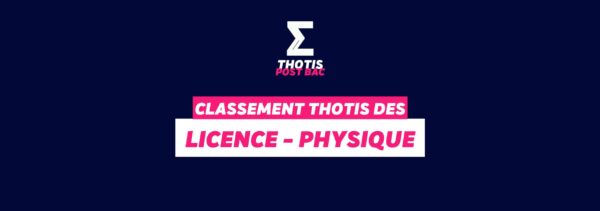 Classement Thotis - Licence Physique