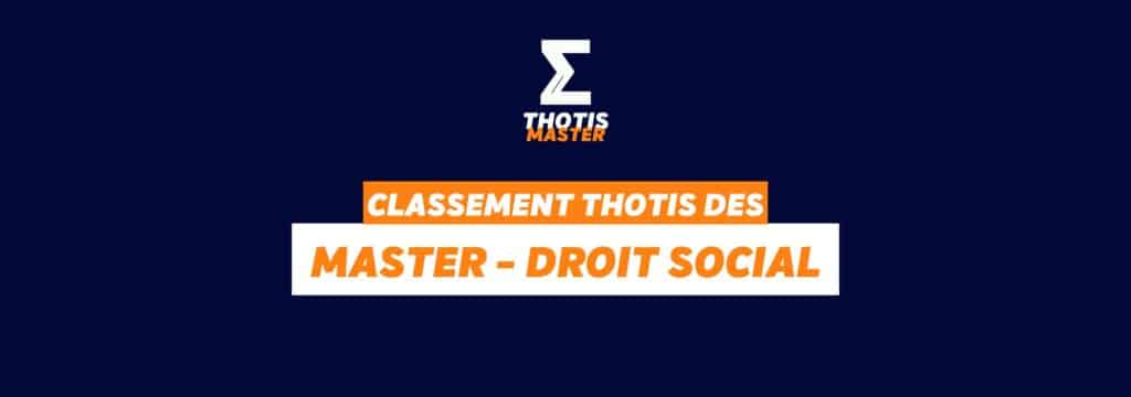 MASTER droit social classement