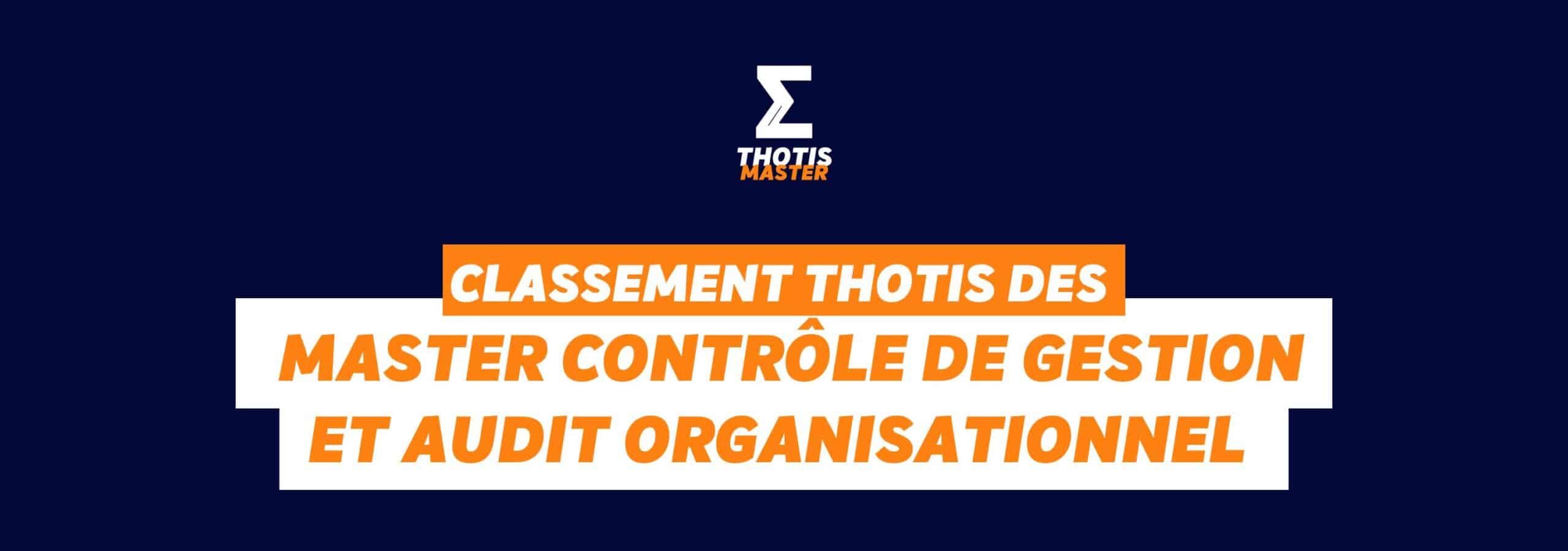 Masters Contrôle de gestion et Audit organisationnel Classement