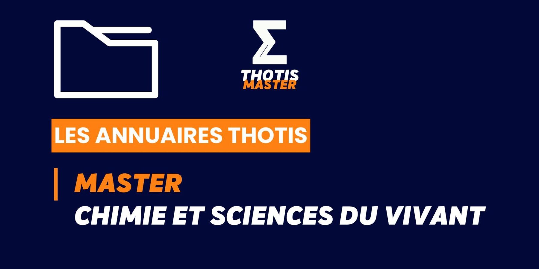 Thotis Annuaire - Master Chimie et sciences du vivant