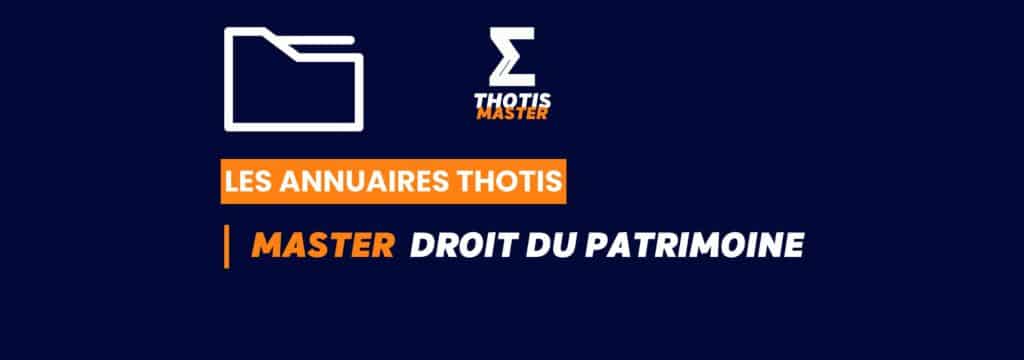 Thotis Annuaire - Master Droit du patrimoine