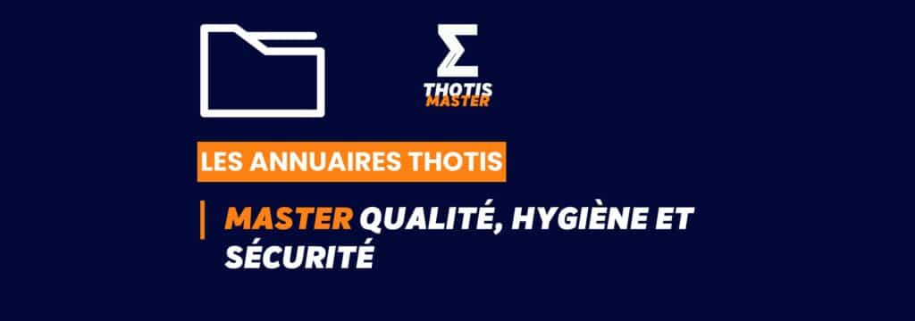 Thotis Annuaire - MasterQualité, Hygiène et sécurité
