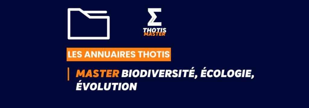 Thotis Annuaire - Master Biodiversité, écologie, évolution
