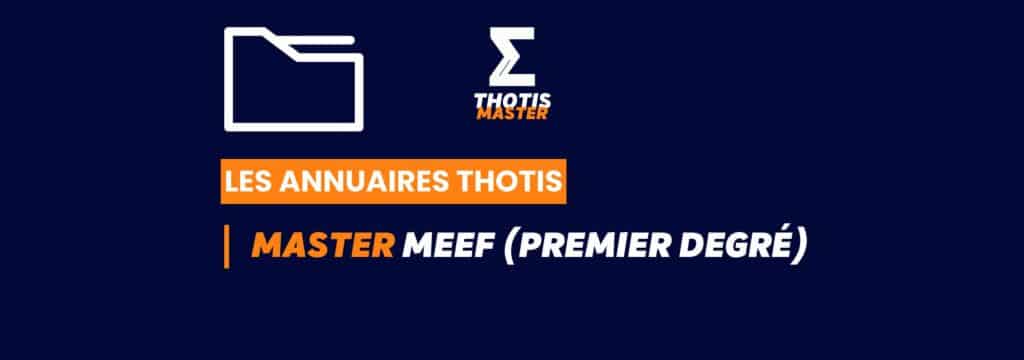 Thotis Annuaire - Master MEEF (Premier degré)