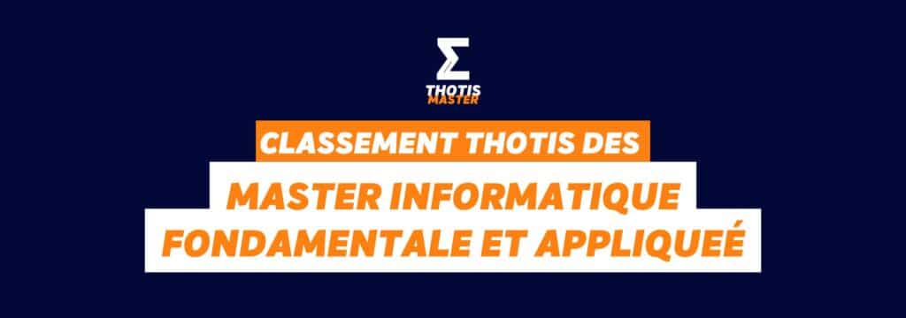 Classement master Informatique fondamentale et appliquée