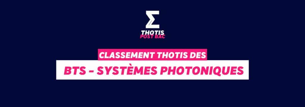 Classement BTS - Systèmes photoniques