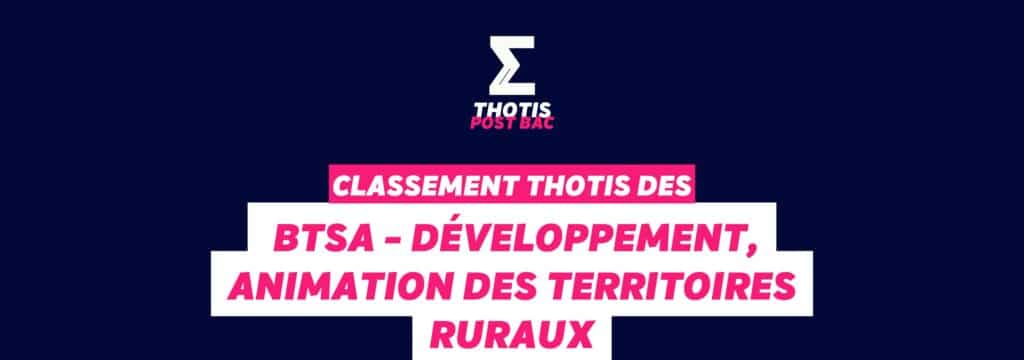 Classement BTSA - Développement, animation des territoires ruraux