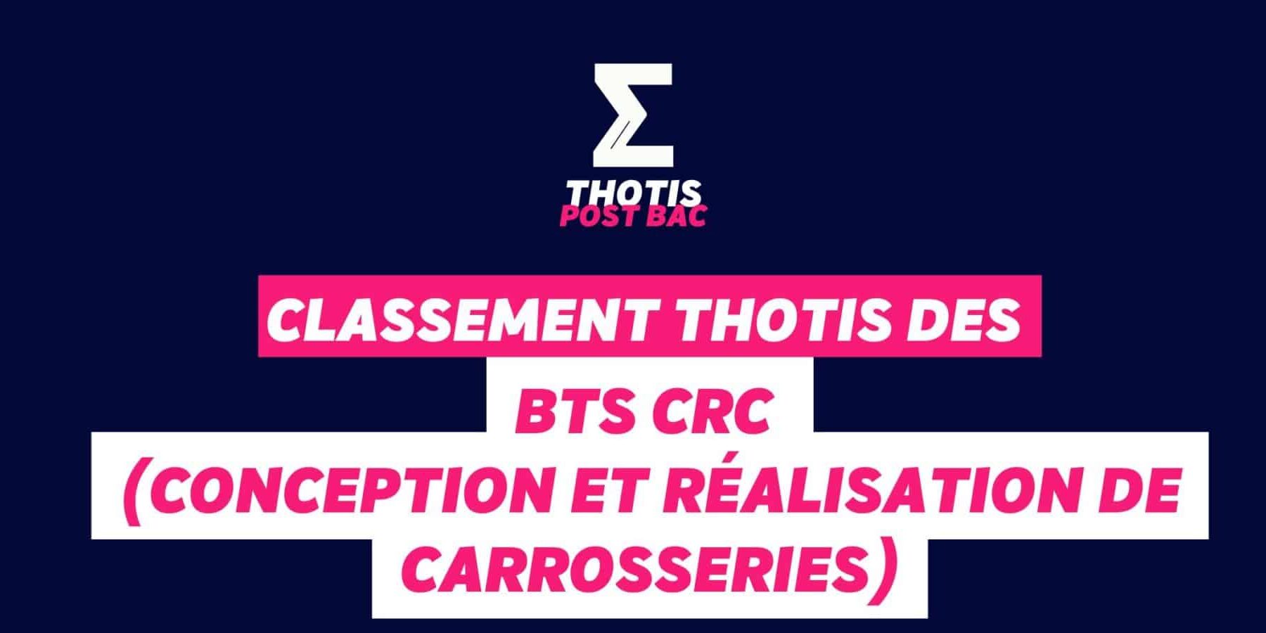 Classement Thotis des BTS CRC (Conception et réalisation de carrosseries) en 2025