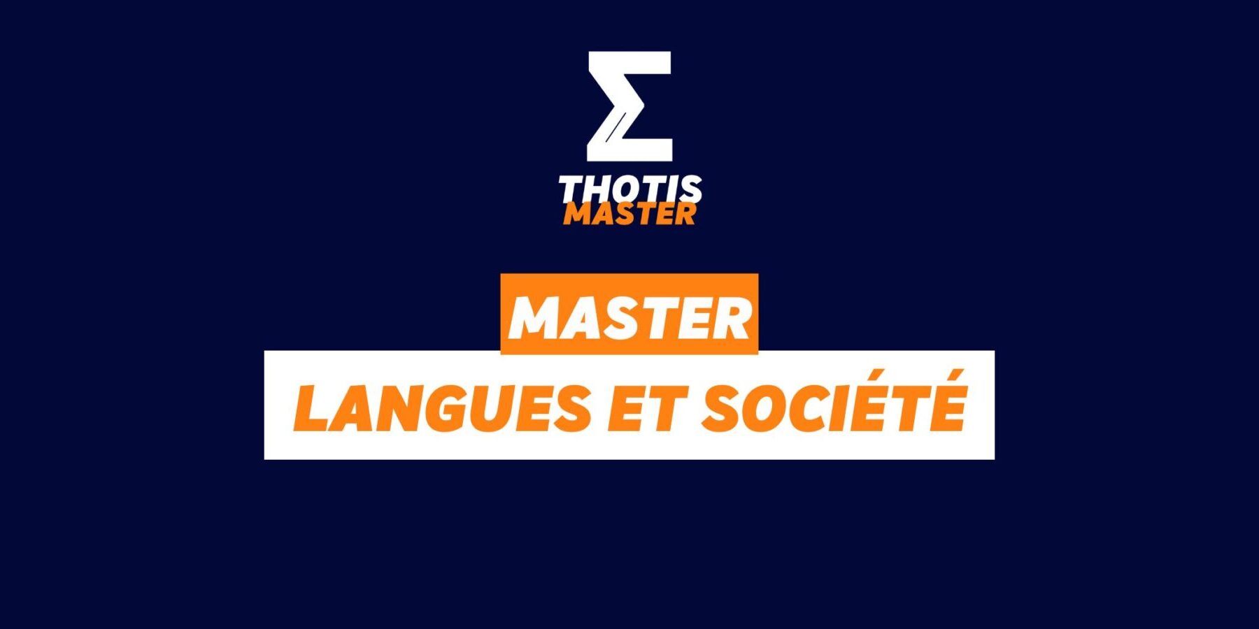 master langues et société