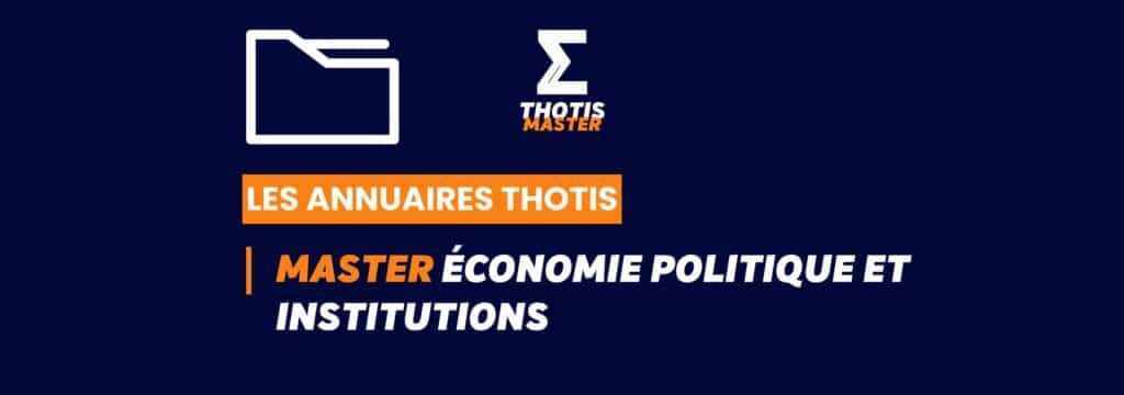 Thotis Annuaire - Master Économie politique et institutions