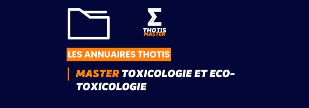 Thotis Annuaire - Master Toxicologie et Eco-toxicologie