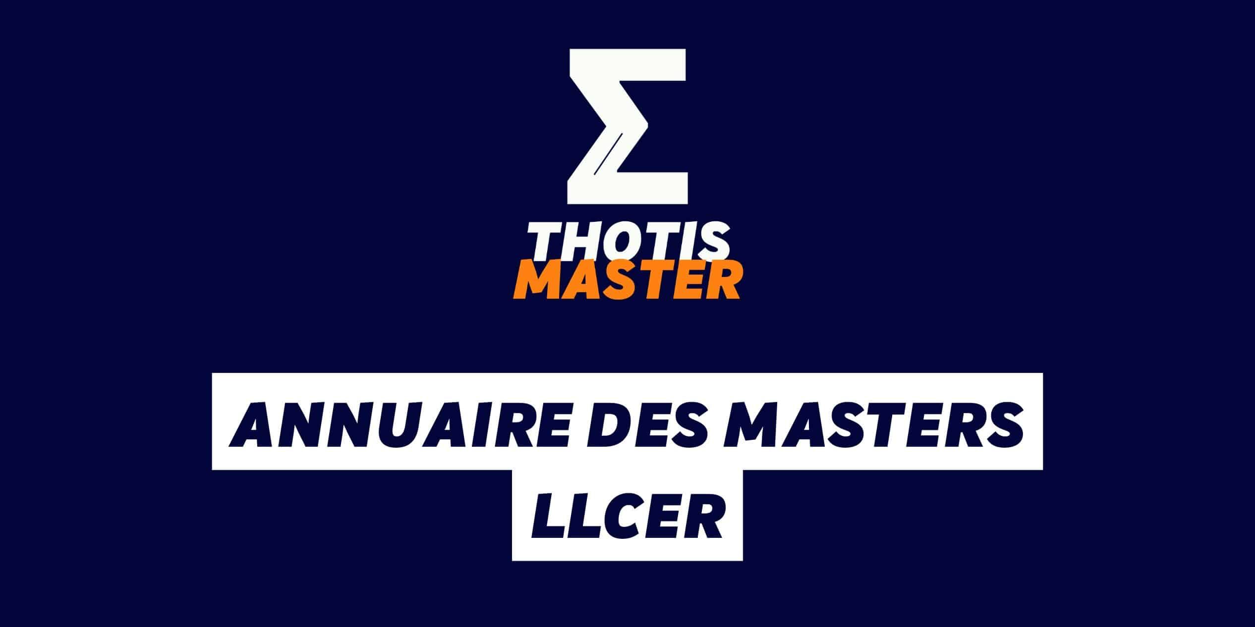 Annuaire des Masters LLCER