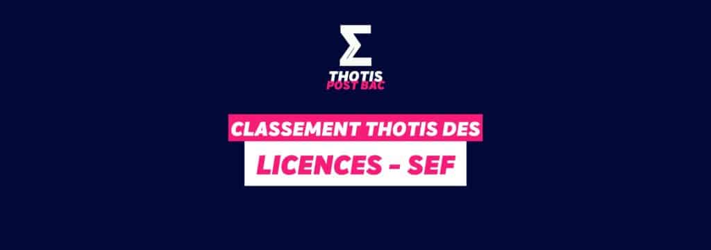 Classement Thotis - Licences SEF