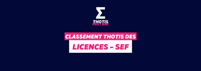 Classement Thotis - Licences SEF
