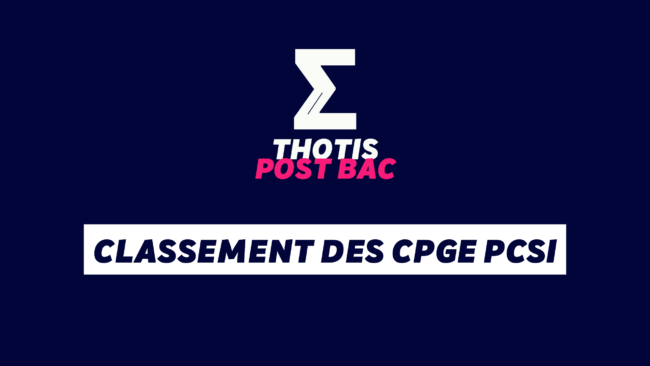 THOTIS Classement des CPGE PCSI