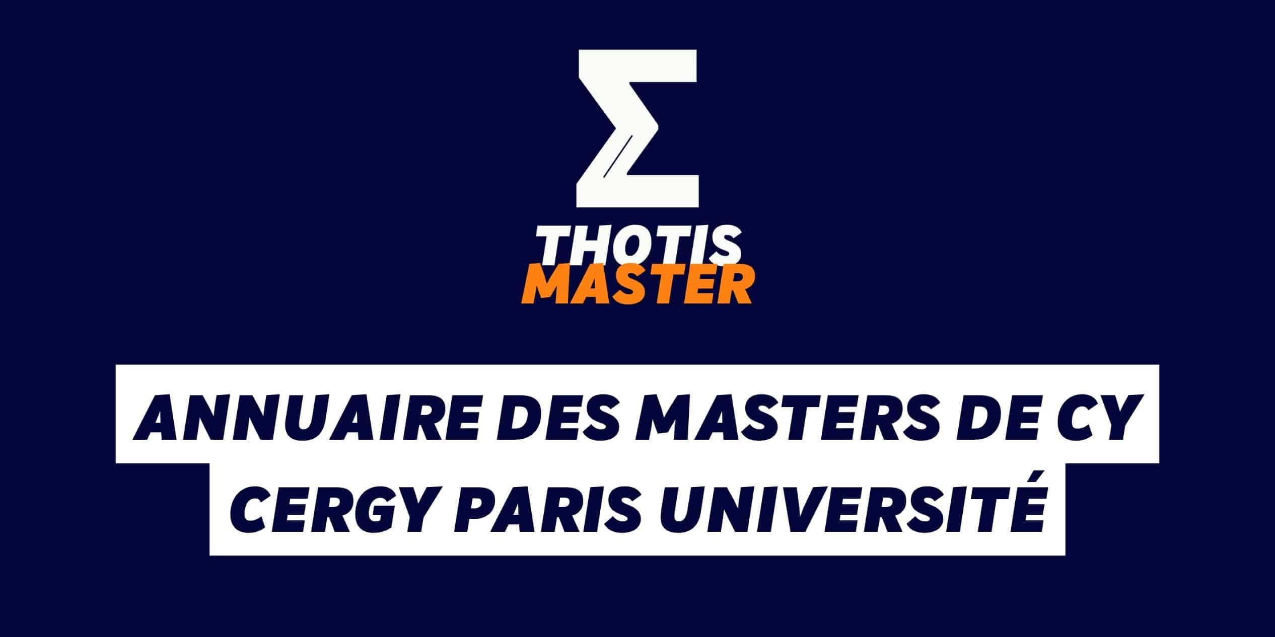 Annuaire des masters de CY Cergy Paris Université Annuaire des masters de CY Cergy Paris Université