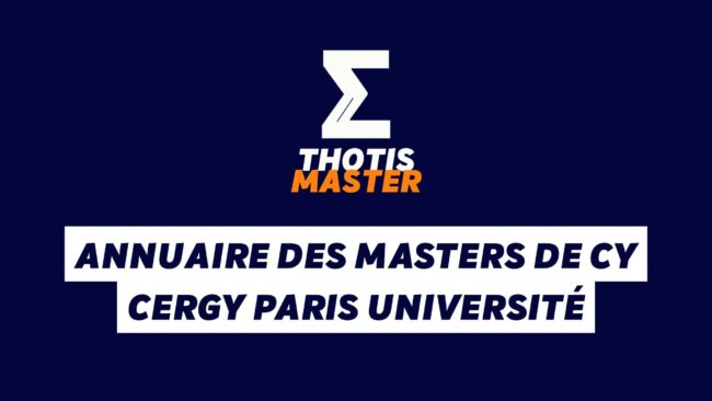 Annuaire des masters de CY Cergy Paris Université