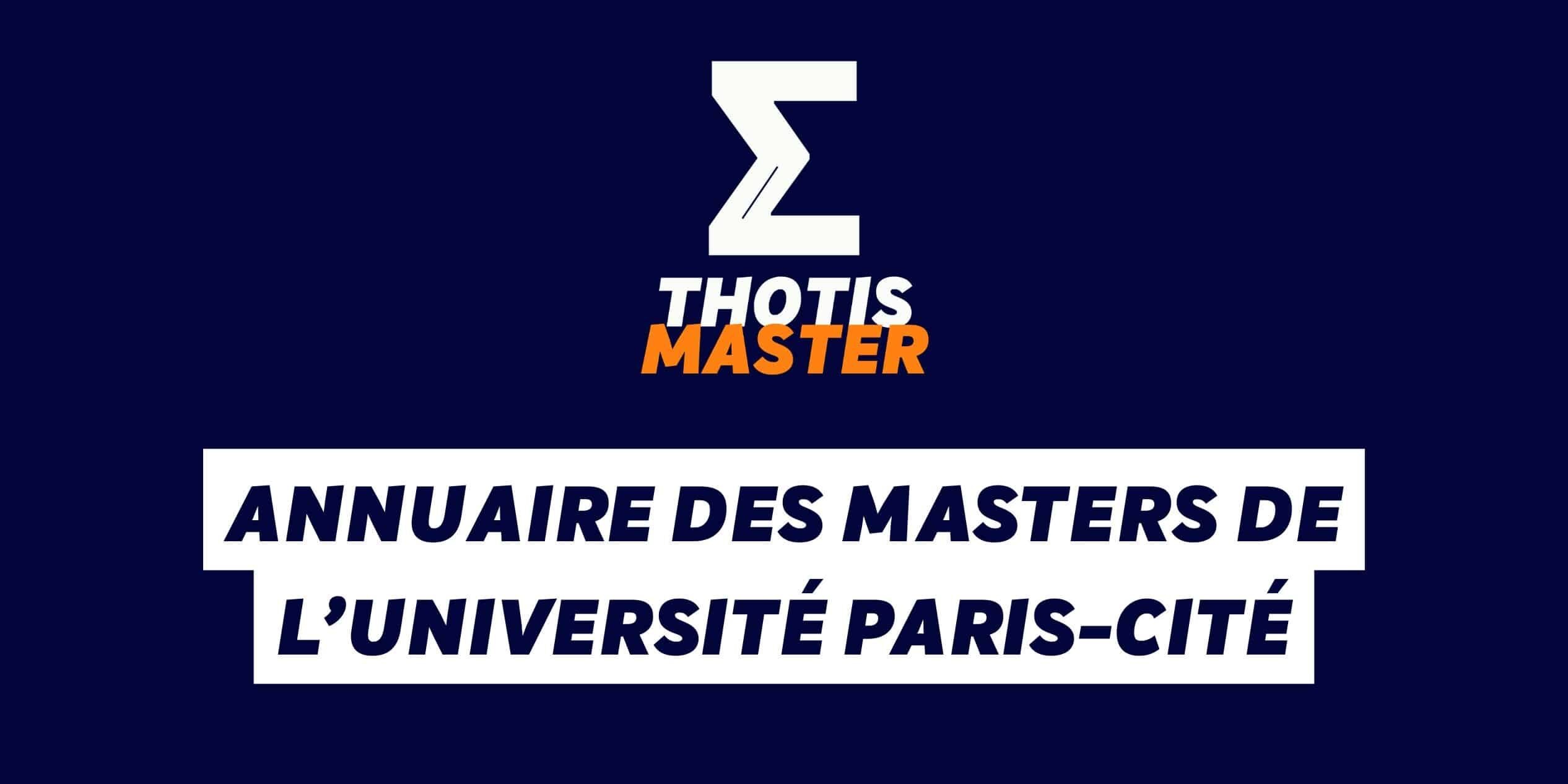 Annuaire des masters de l’université Paris Cité Annuaire des Masters de l'Université Paris-Cité