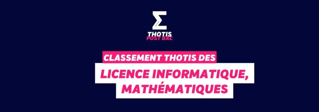 Classement Thotis - Licence Informatique, mathématiques