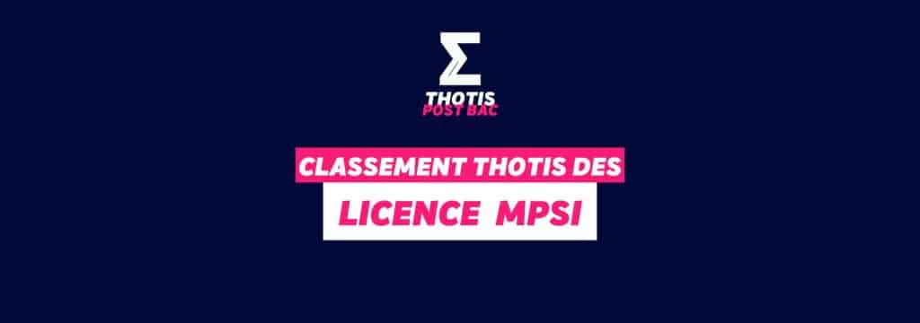 Classement Thotis - Licence MPSI