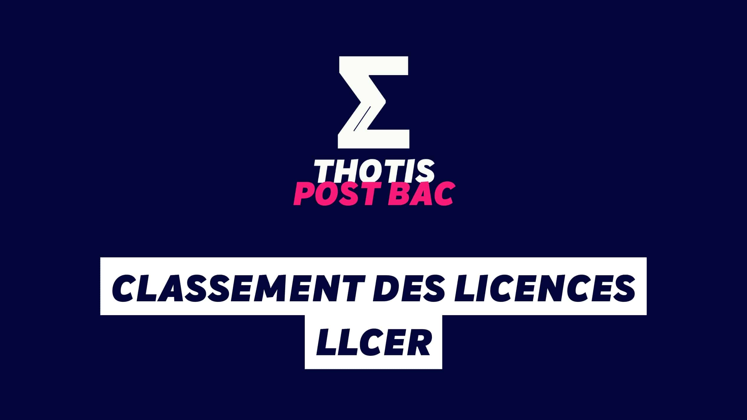 Classement des licences LLCER