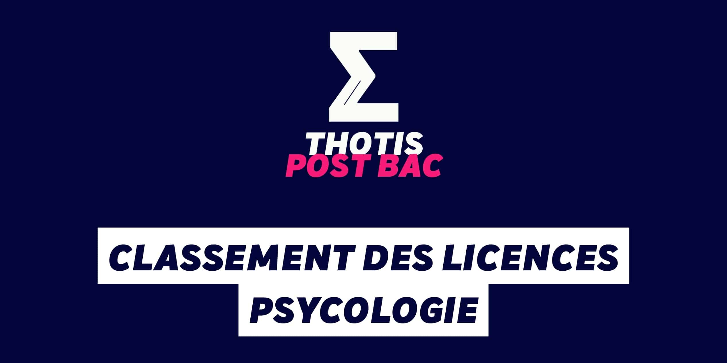 Classement des licences PSYCHOLOGIE Classement des licences PSYCHOLOGIE