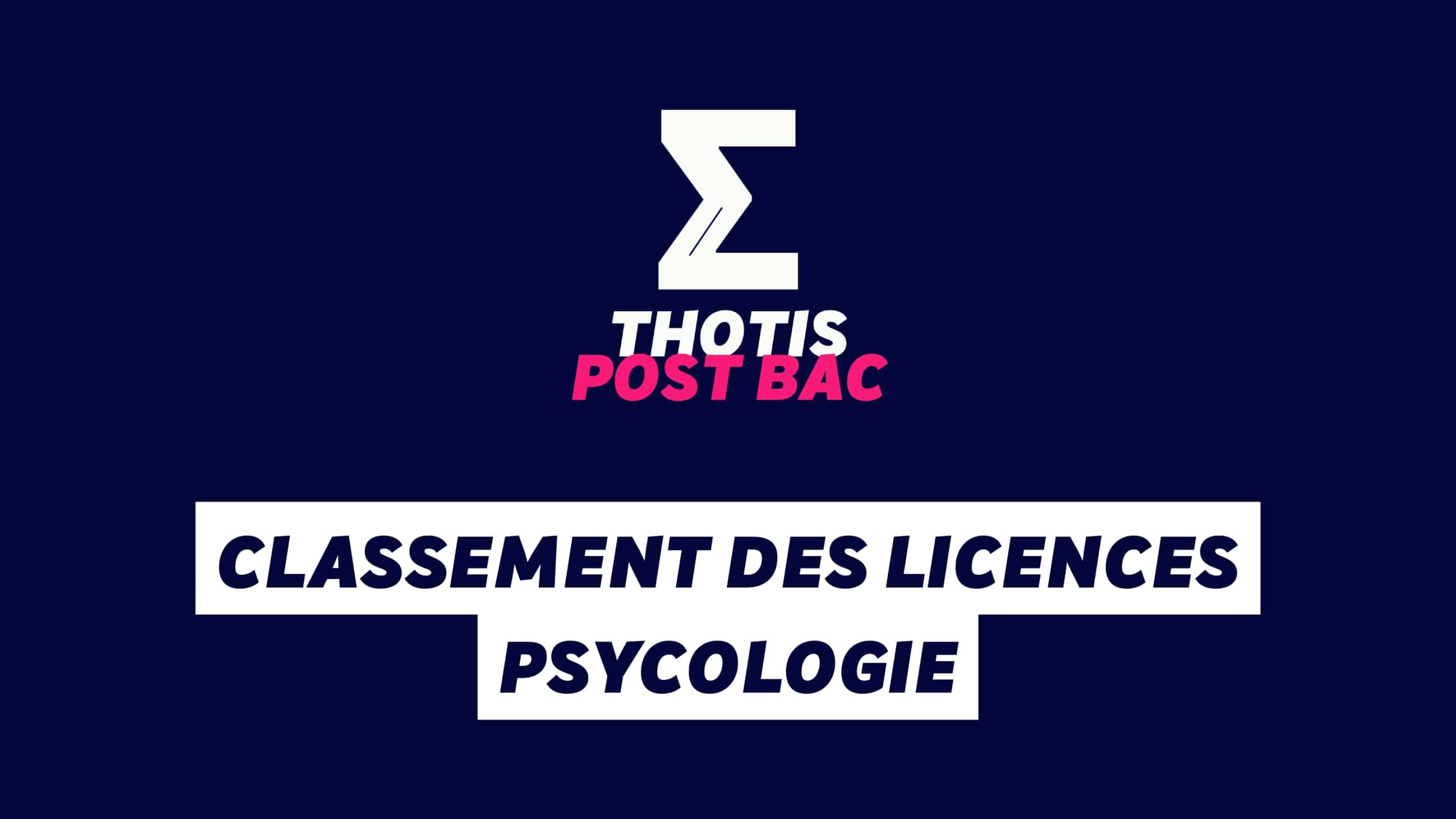 Classement des licences PSYCHOLOGIE