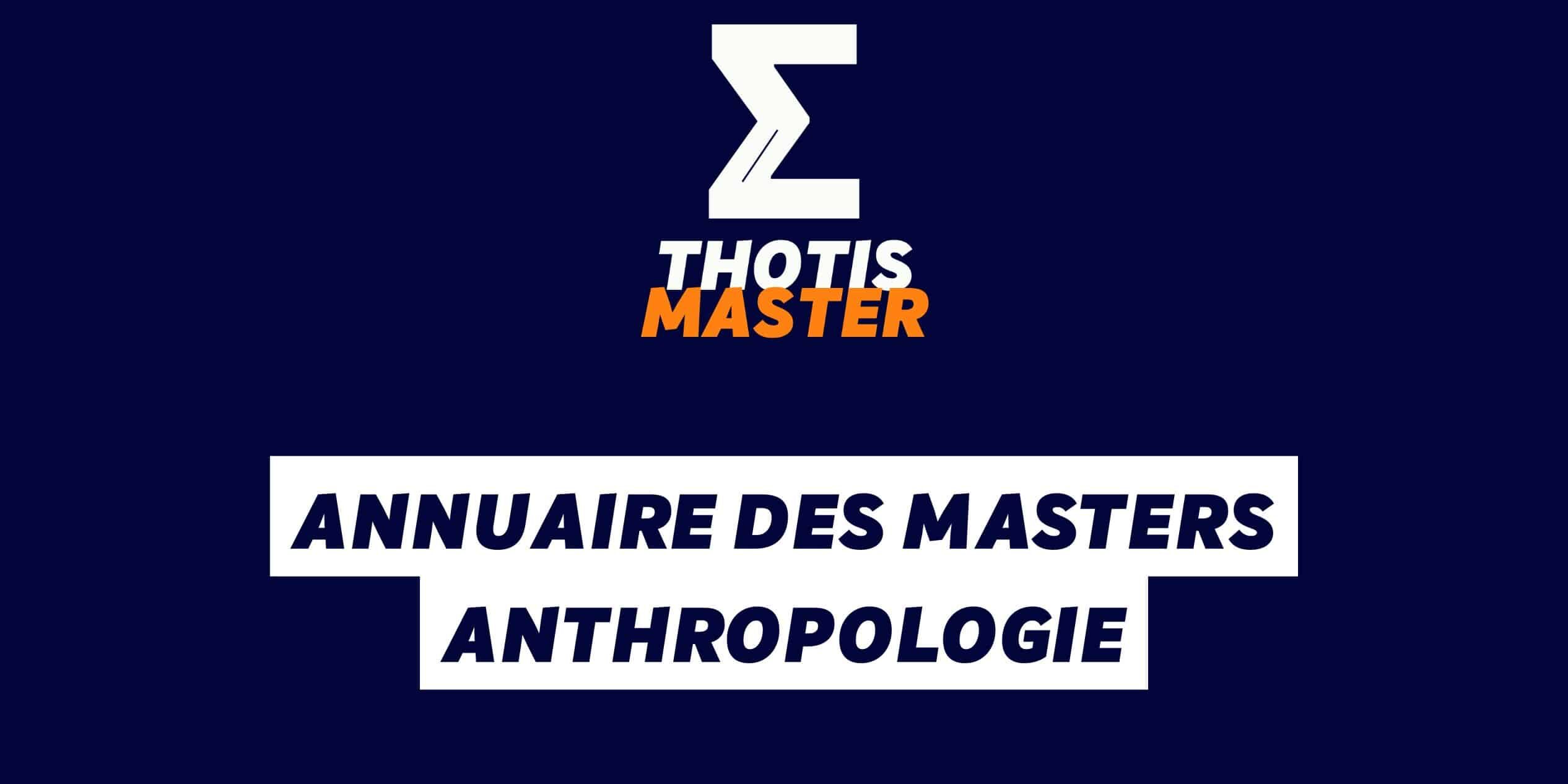 Annuaire des masters Anthropologie