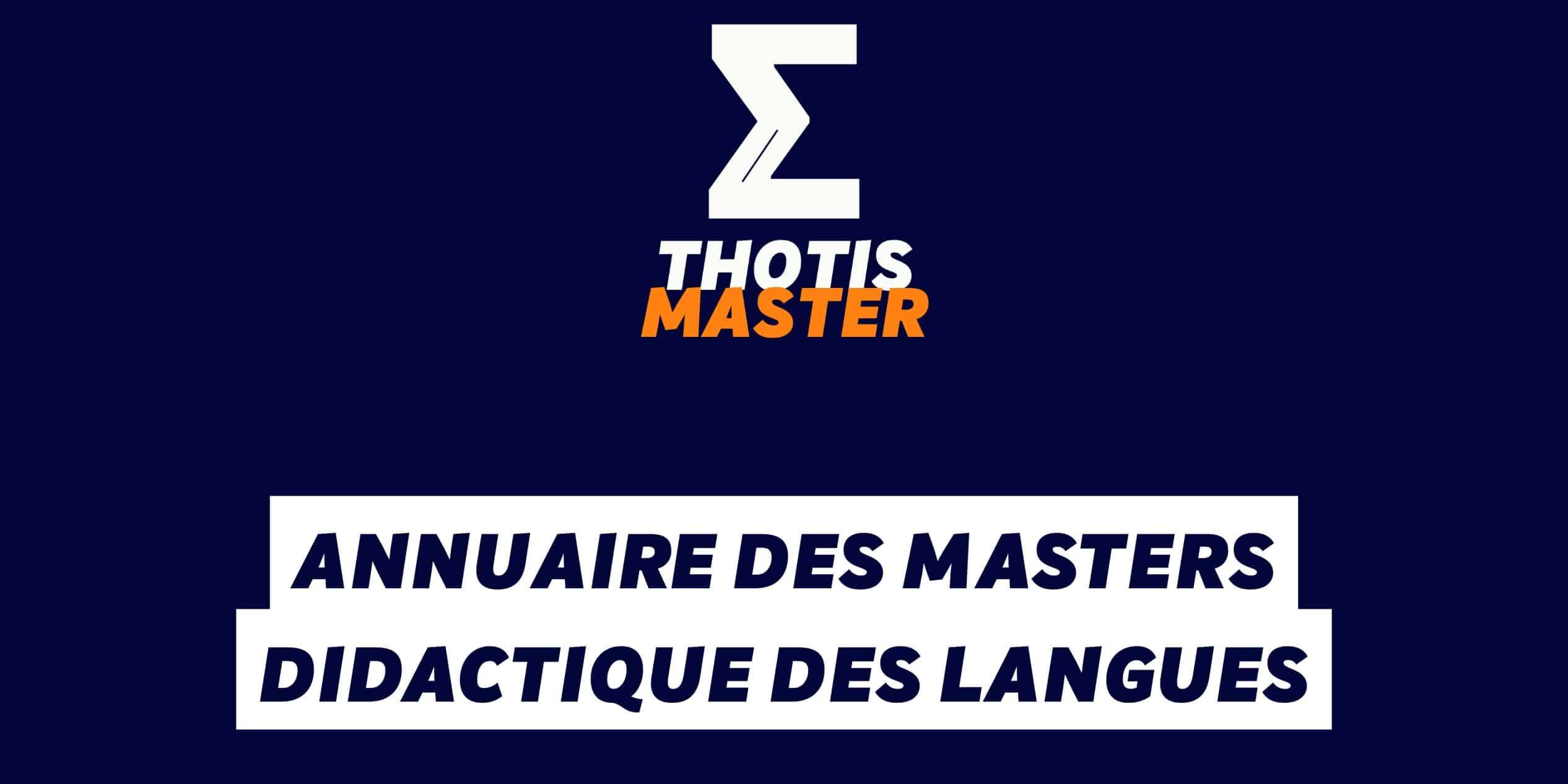 Annuaire des masters Didactique des langues