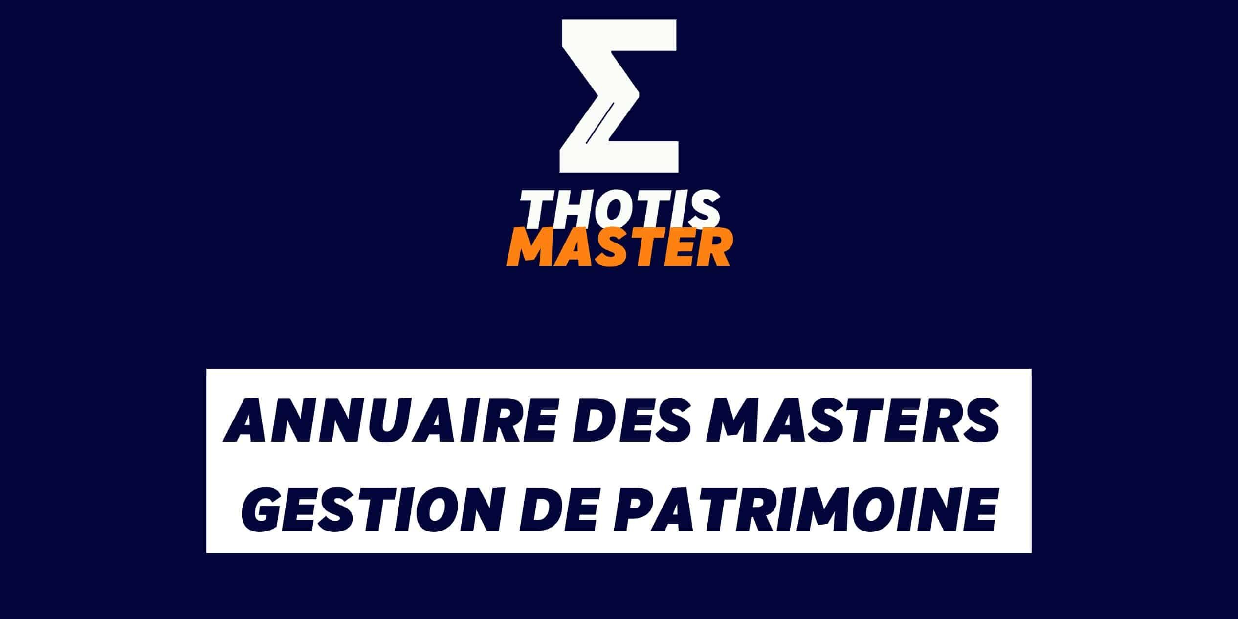 Annuaire des masters Gestion de patrimoine