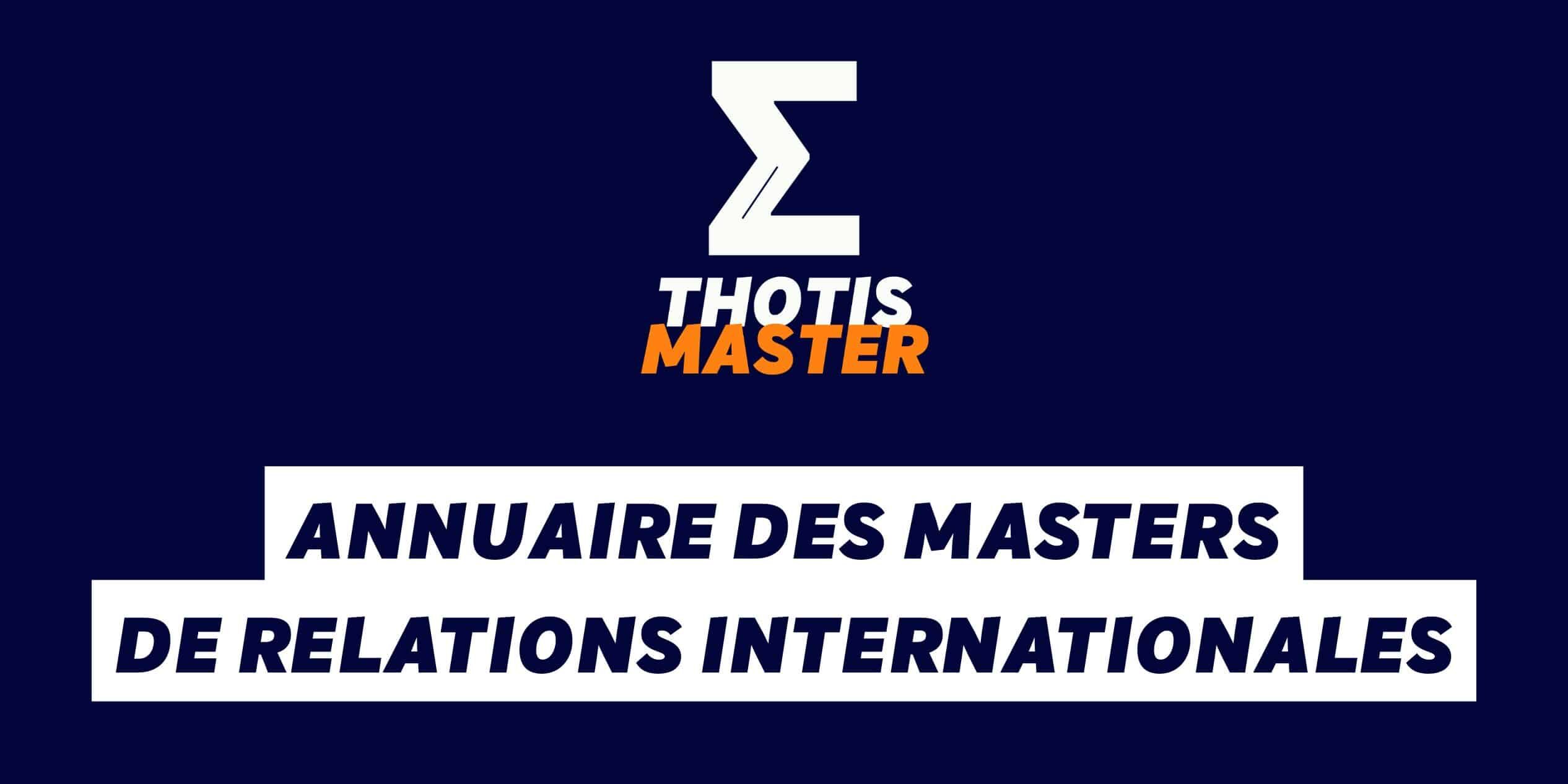 Annuaire des masters Relations internationales