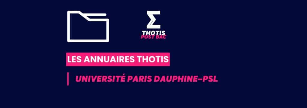 Annuaires Thotis - Université Paris Dauphine-PSL