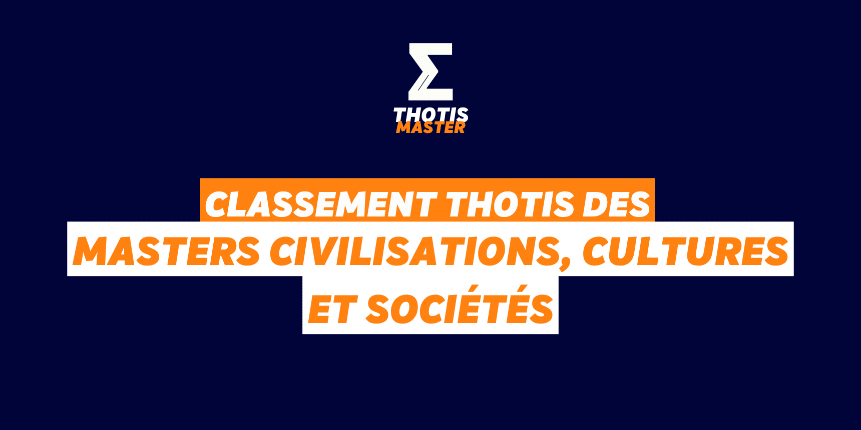 Classement Master Civilisations, cultures et sociétés