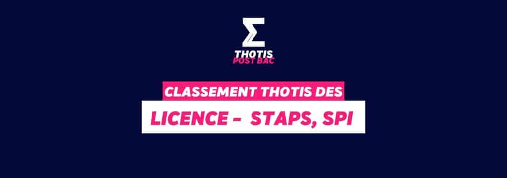 Classement Thotis - Licence - STAPS, SPI