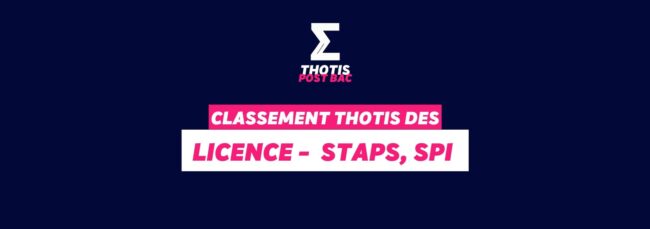 Classement Thotis - Licence - STAPS, SPI