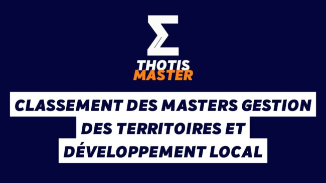Classement des masters gestion des territoires et développement local
