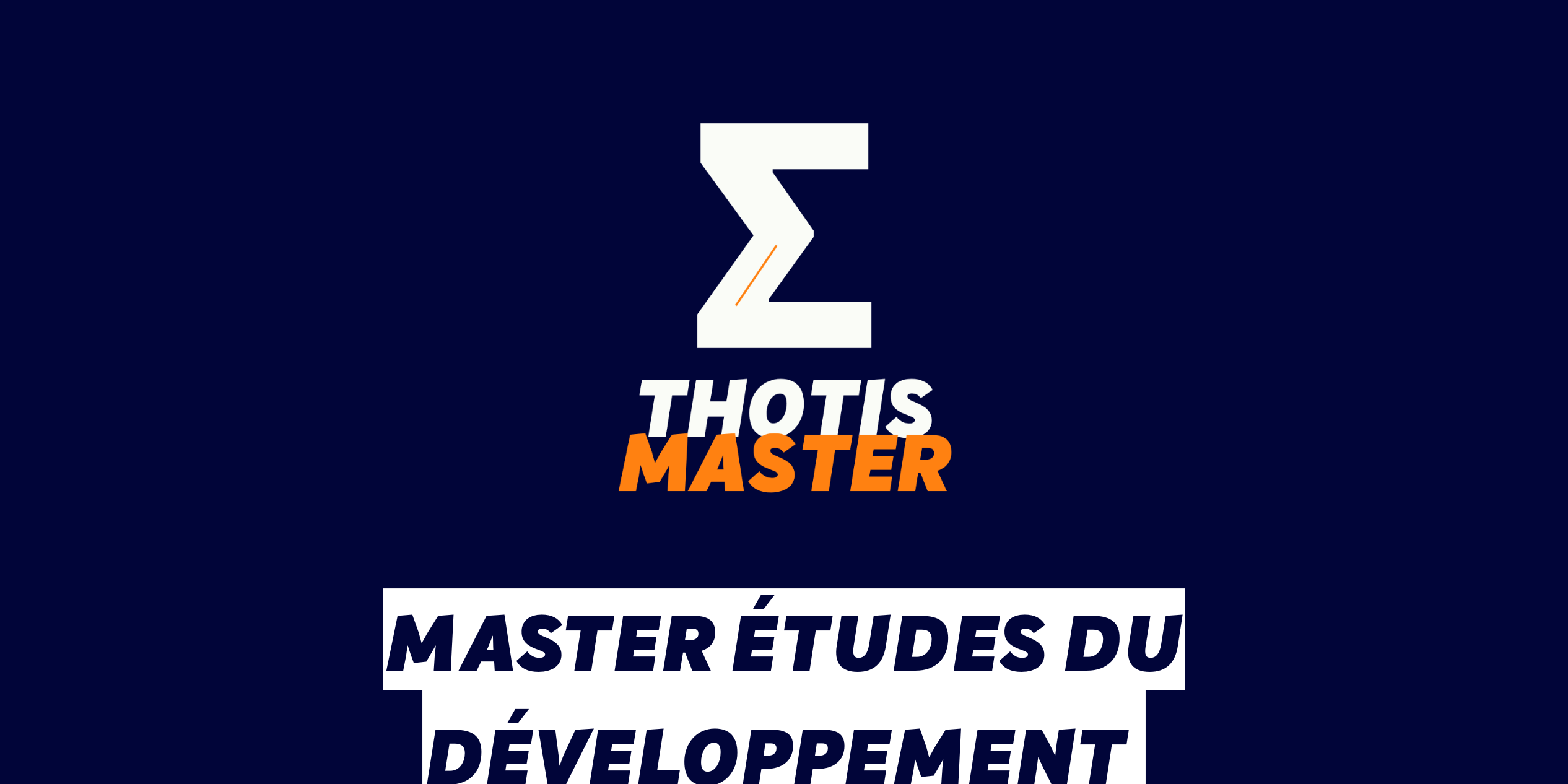 Master Études du développement